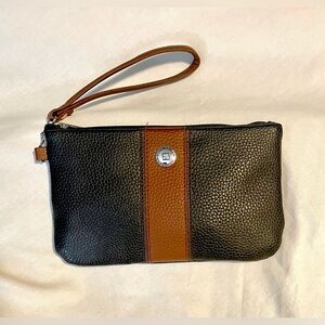 Stone Mountain Wristlet - Snap-In Change Purse - Bonded Leather - Black/Brown
